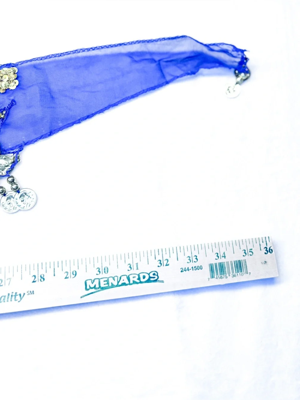 Blue Pet Belly Dance Coin Hip Scarf Costume Wrap